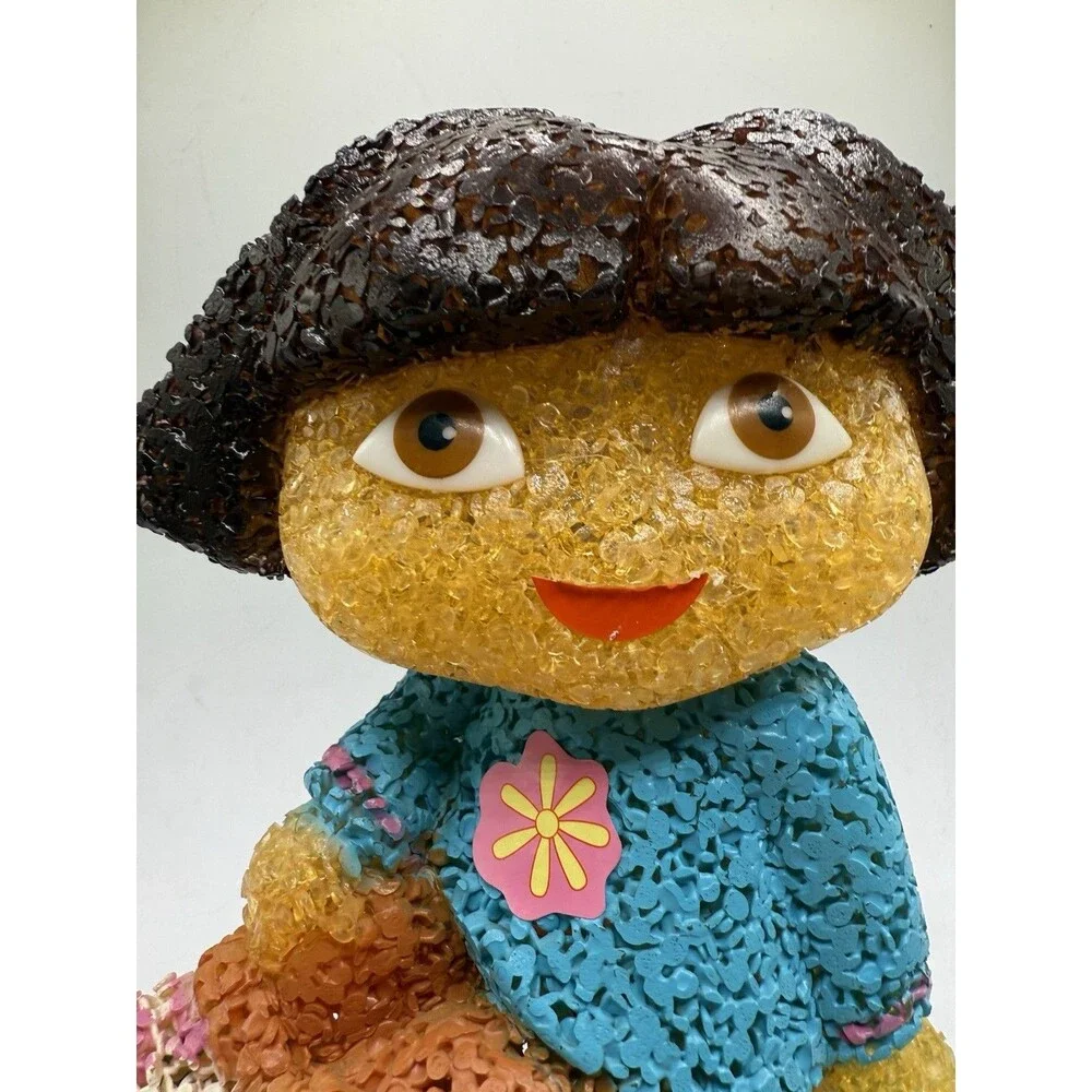 Vintage 2007 Nickelodeon Dora The Explorer Melted Plastic Popcorn Table Lamp